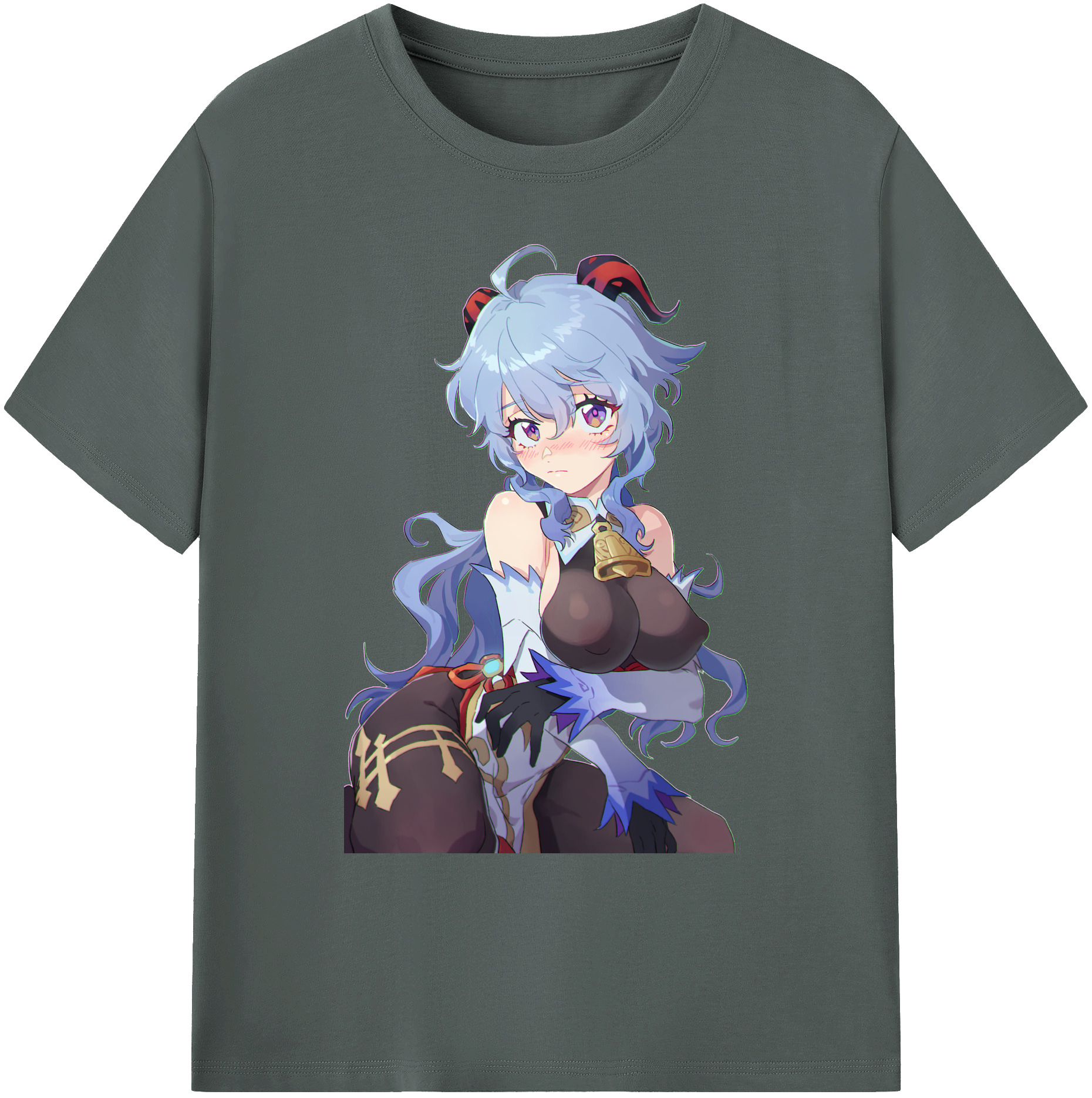 げんし神 甘雨 かんう genshin Ganyu 綿100％ メンズ半袖Tシャツ｜肌触りやわらか＆通気性